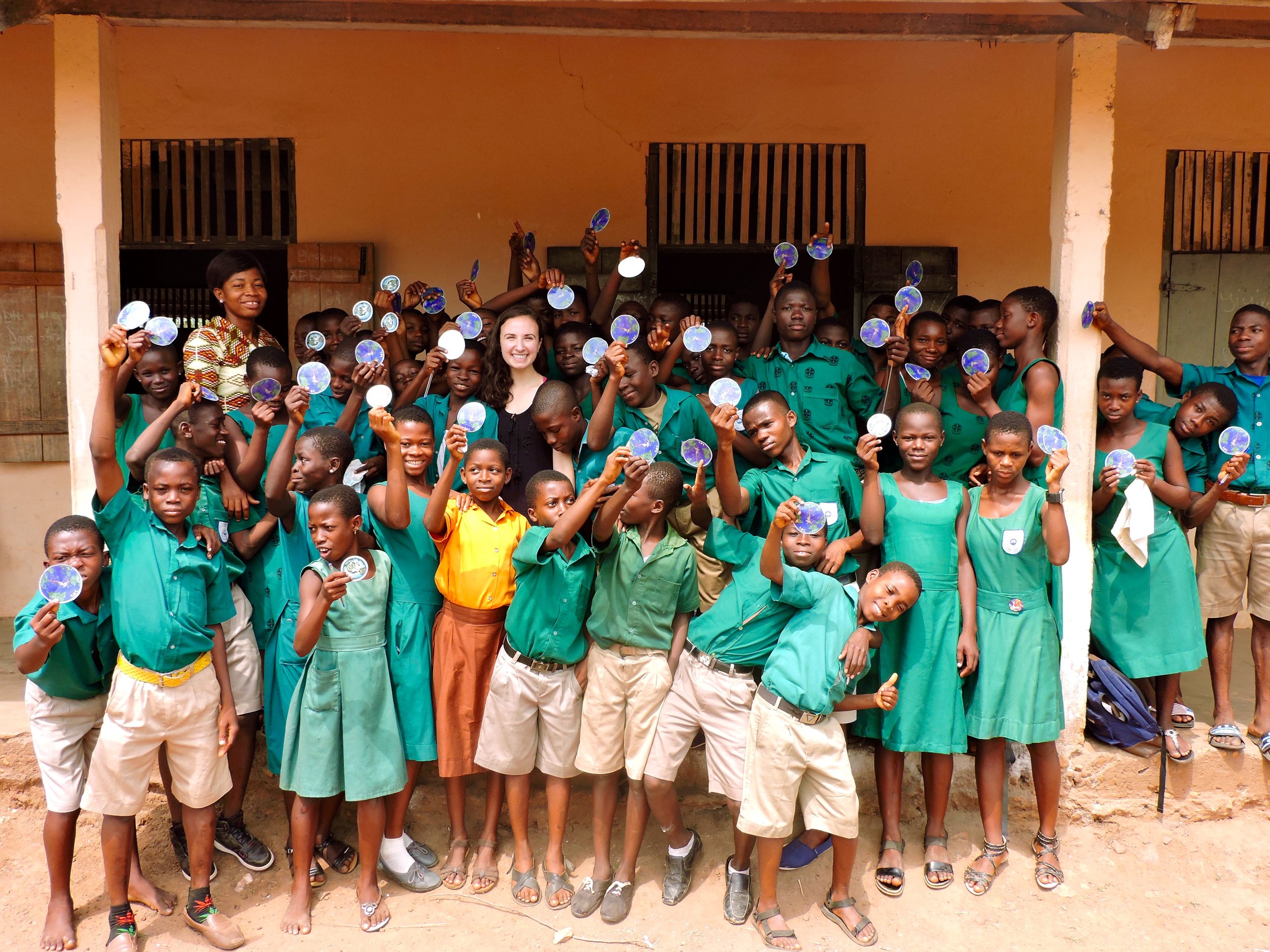 Students at Dogame school after Skyping Stowe R.O.C. for the first time