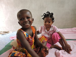 Ruth and baby Esther in the nursery next to my room
