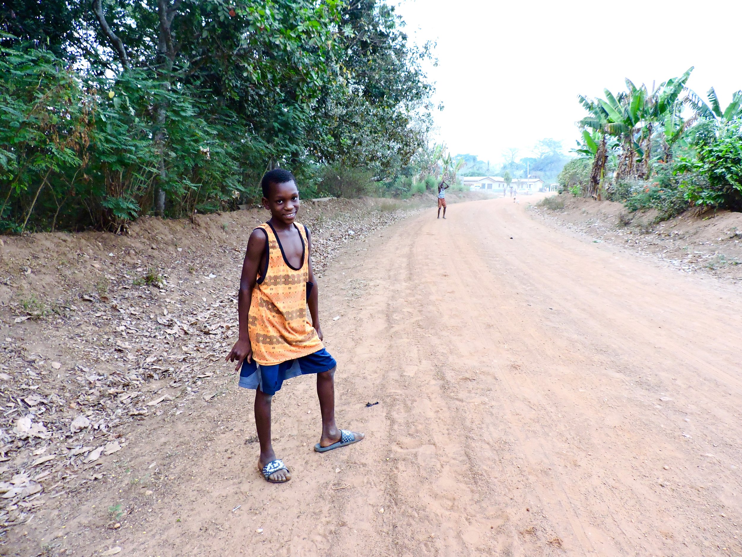 Francis running along side us