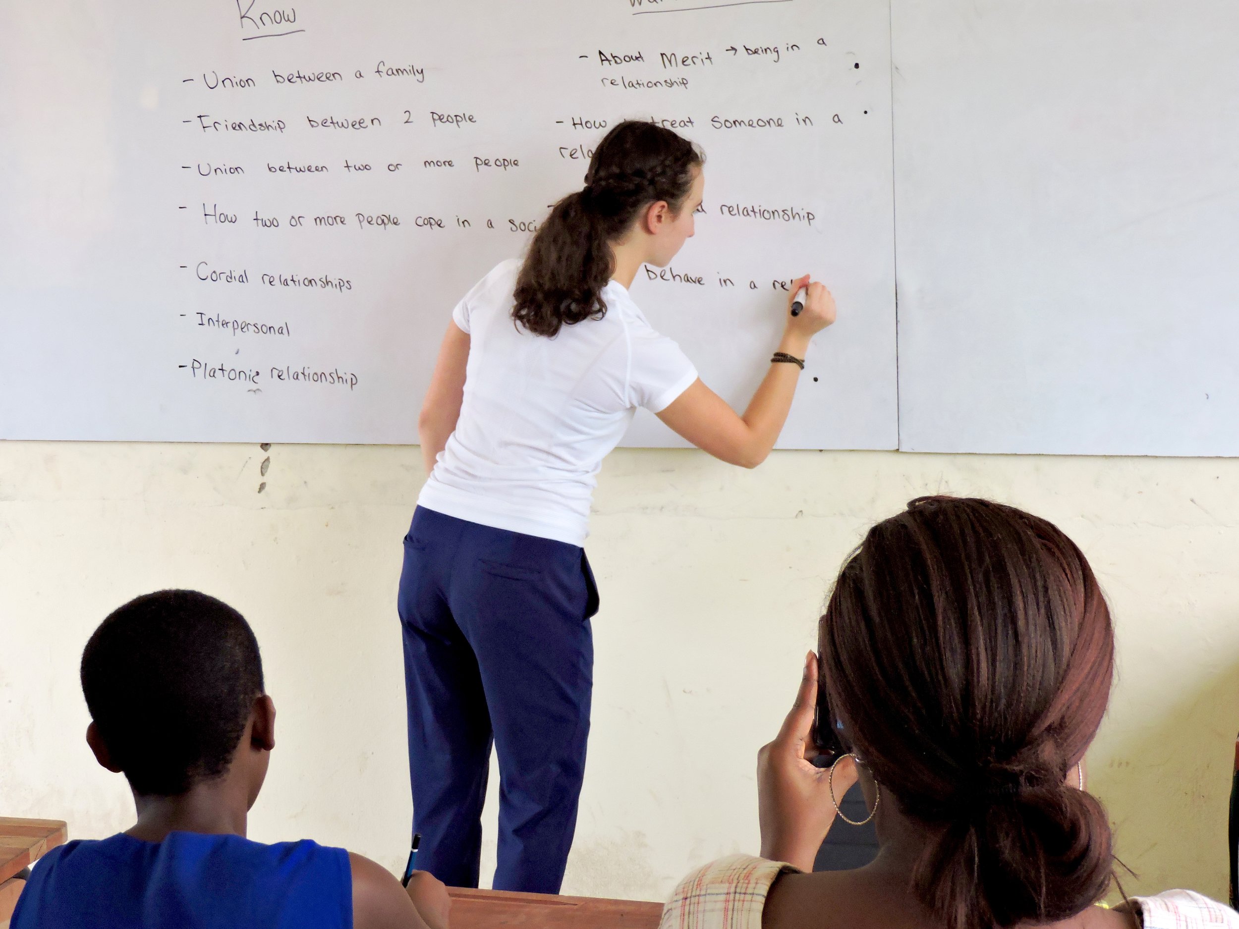 Writing down for the Know's and Want to Know's at the start of class
