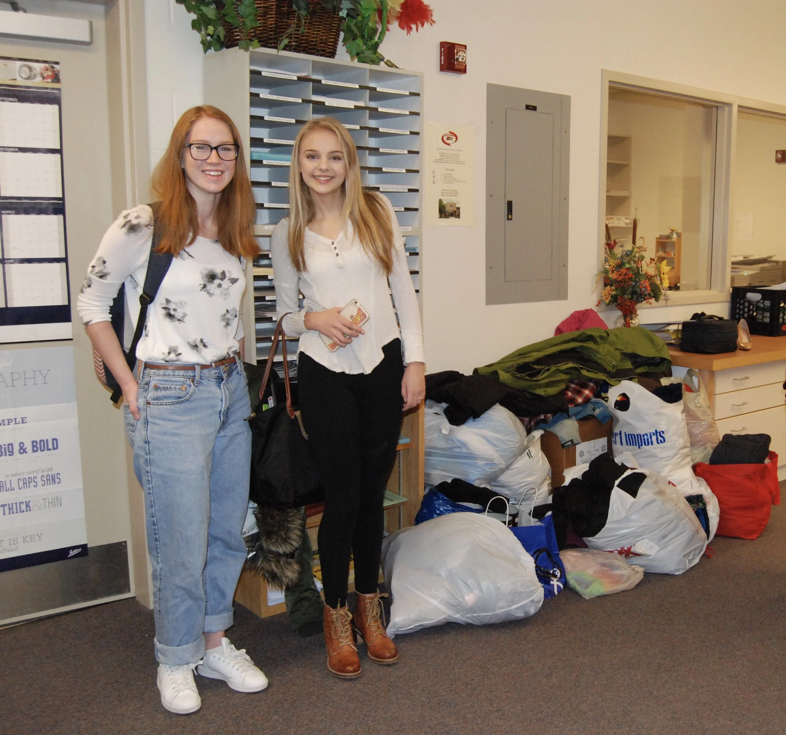 CVU R.O.C. students picking up donations 2017