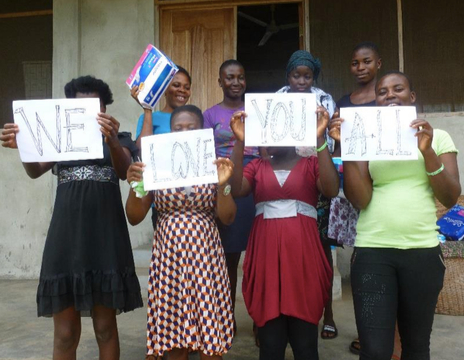 Students in Ghana thanking Project GIRL for their donations