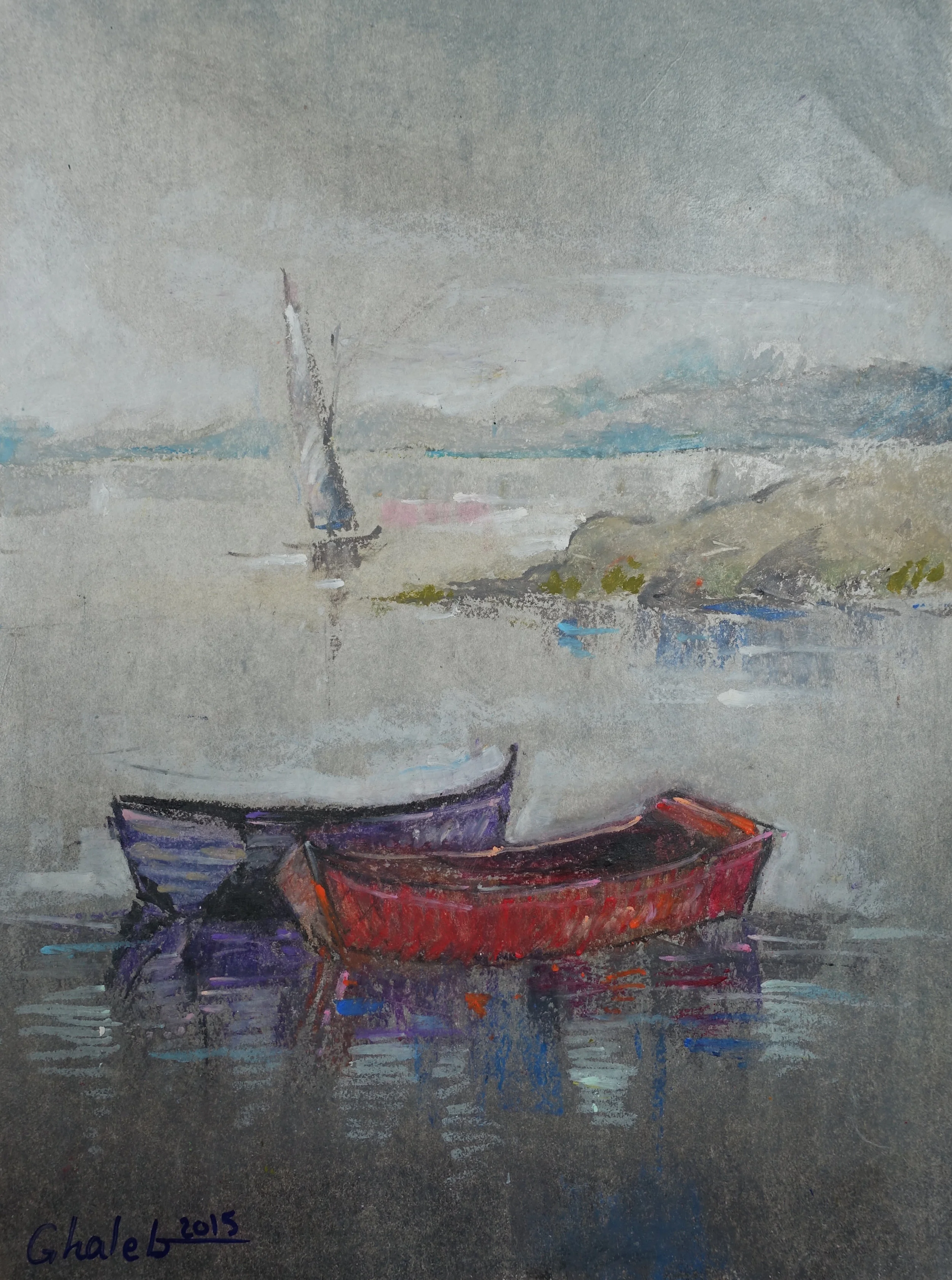 Ghaleb Al-Bihani, Two Boats, 2015.