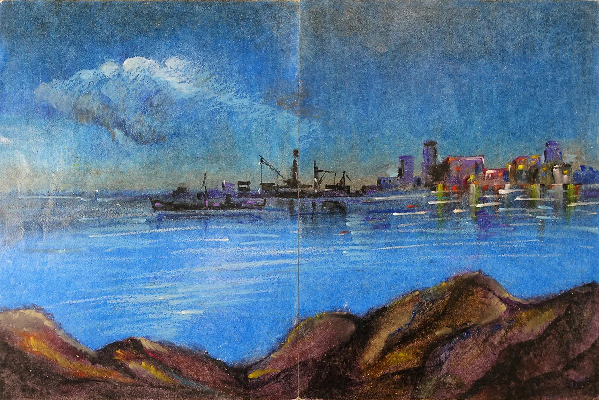 Untitled (Large Ship against a Skyline)