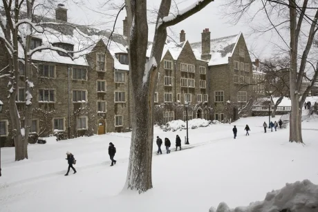 Students outside Balch Hall on North Campus - University Photography file