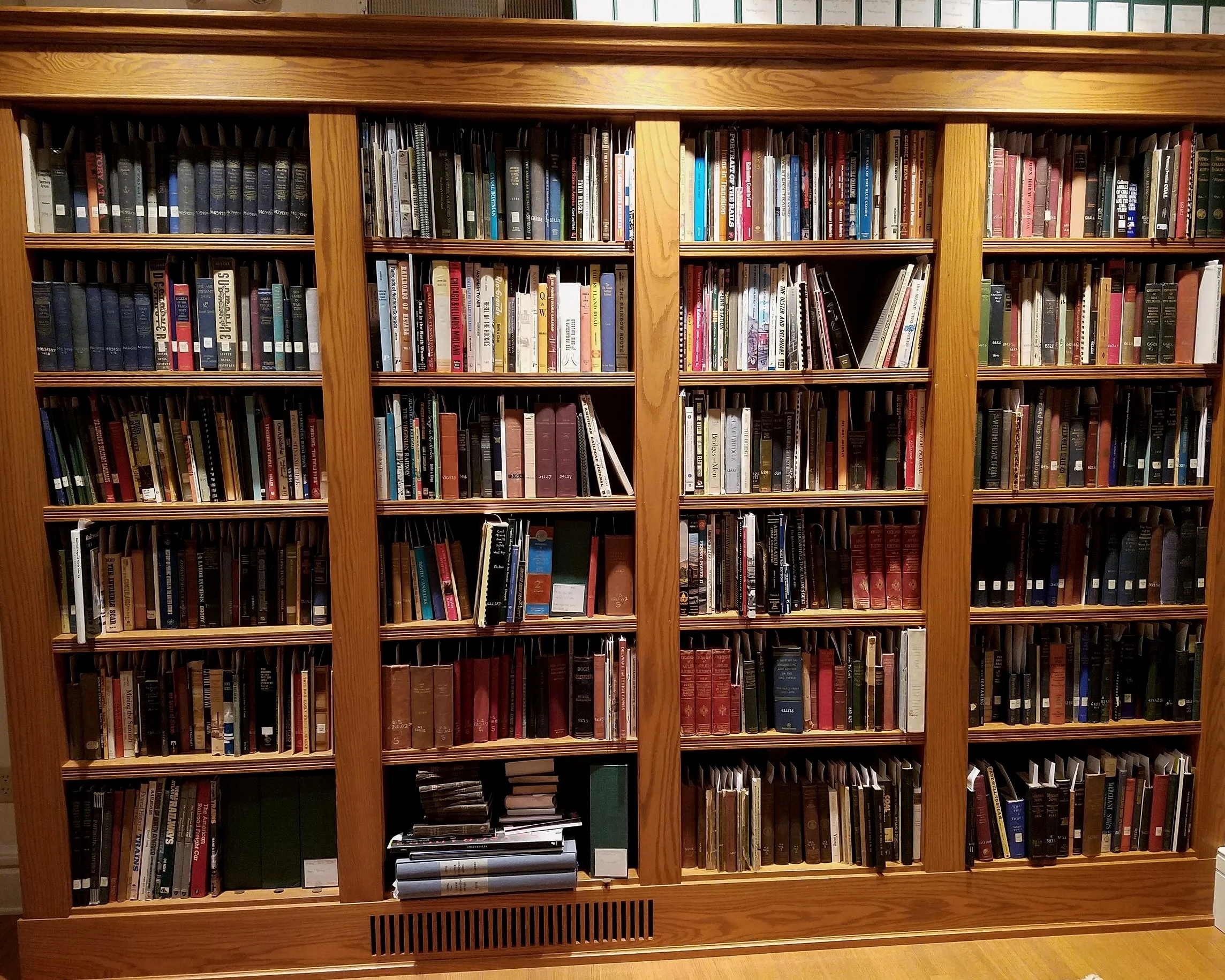 A small portion of the Industrial Archives & Library’s expansive library collection.