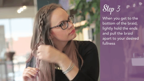 Thin braids create a tiara look; thicker braids create the fullness of a queen’s crown.gif
