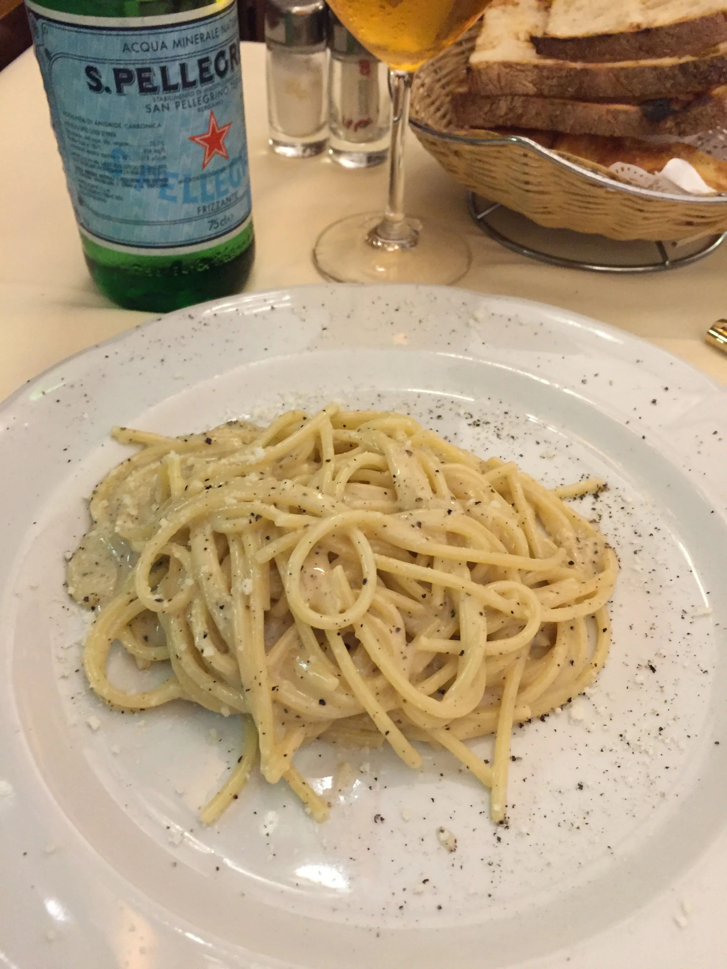 Nino's home-made cacio e pepe pasta.