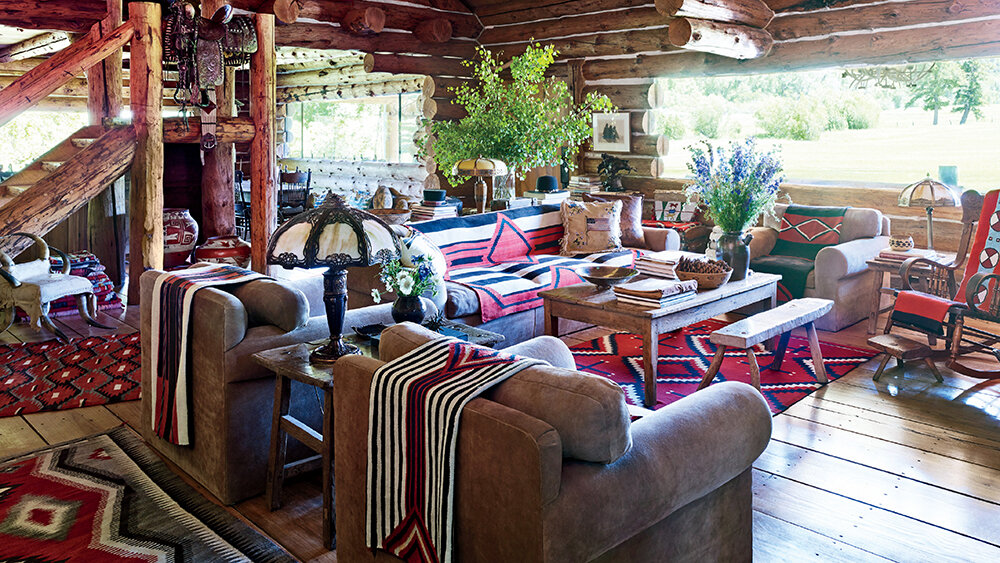 When visiting their ranch, the Laurens stay in the main house, called the Lodge. Courtesy of Abrams