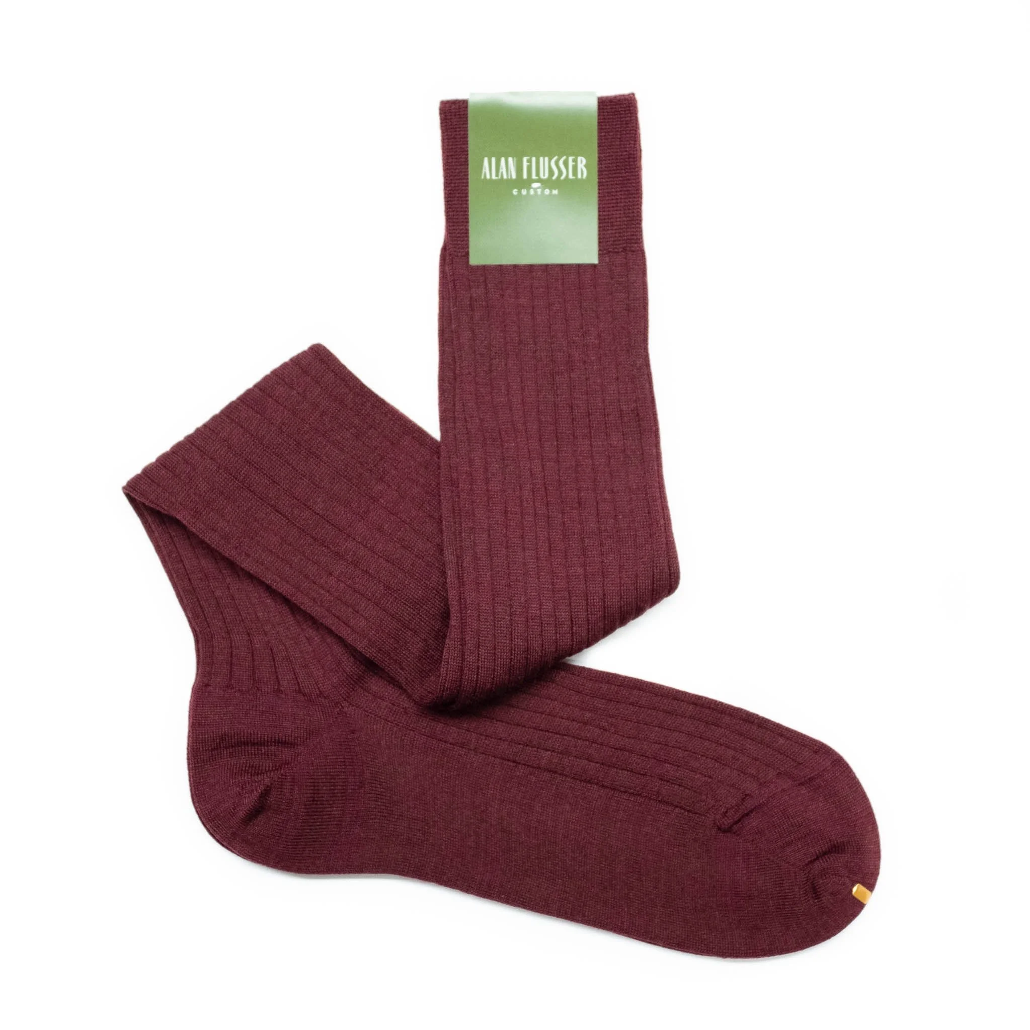 Maroon wool over-the-calf sock