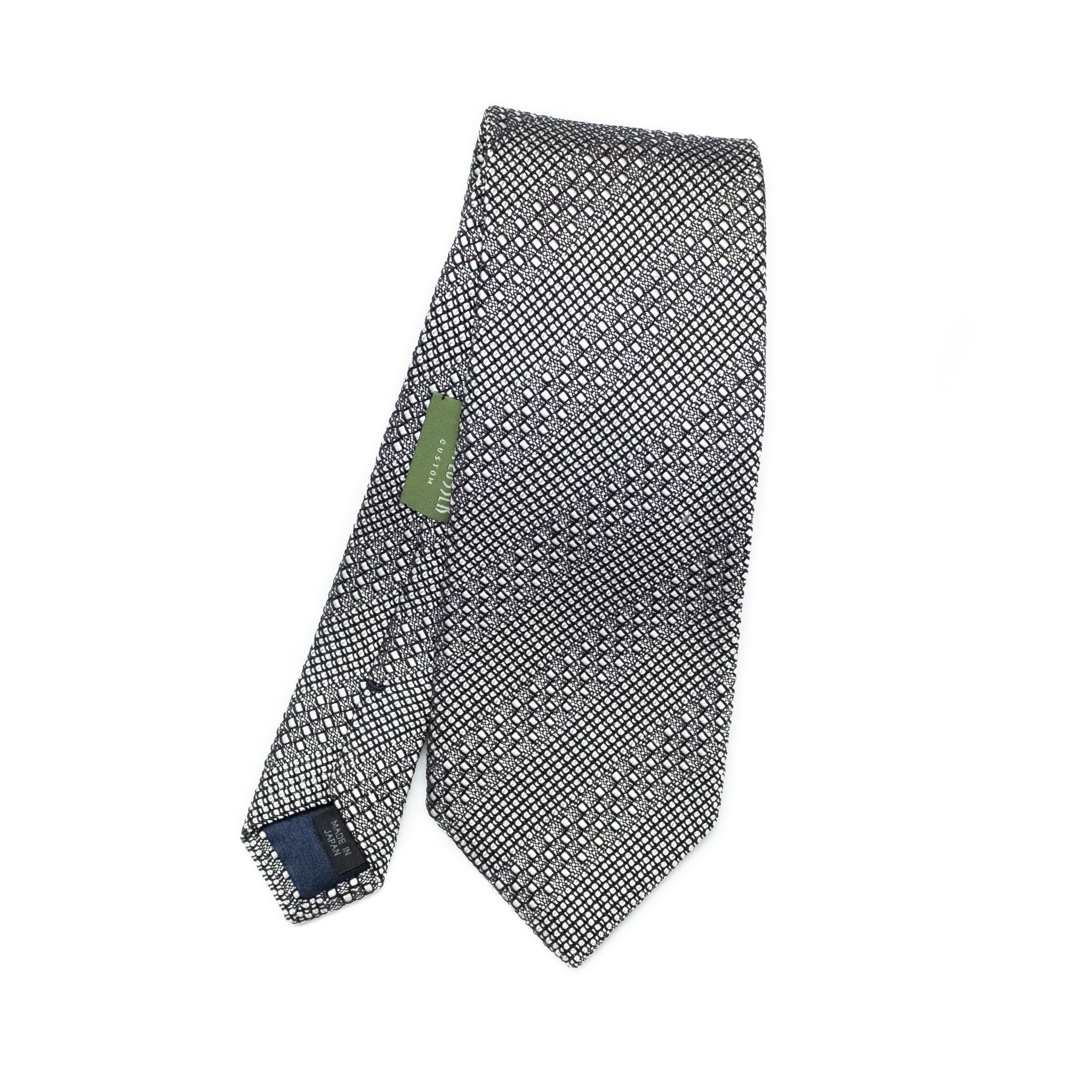 Silver jacquard self stripe tie — Alan Flusser Custom