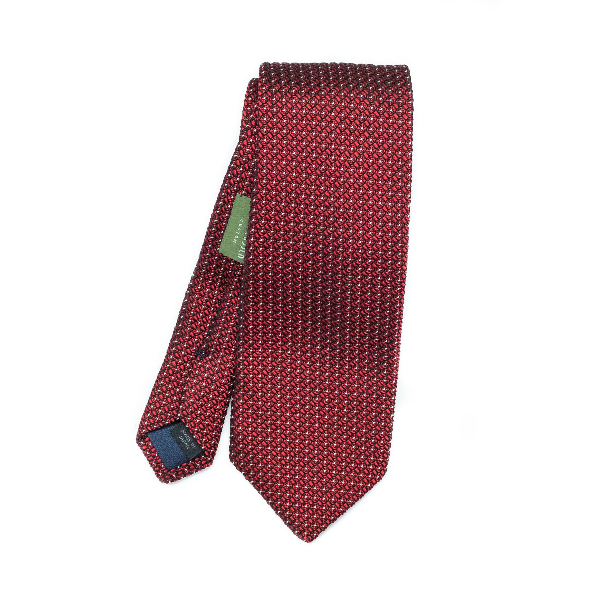 Red line dot silk tie — Alan Flusser Custom