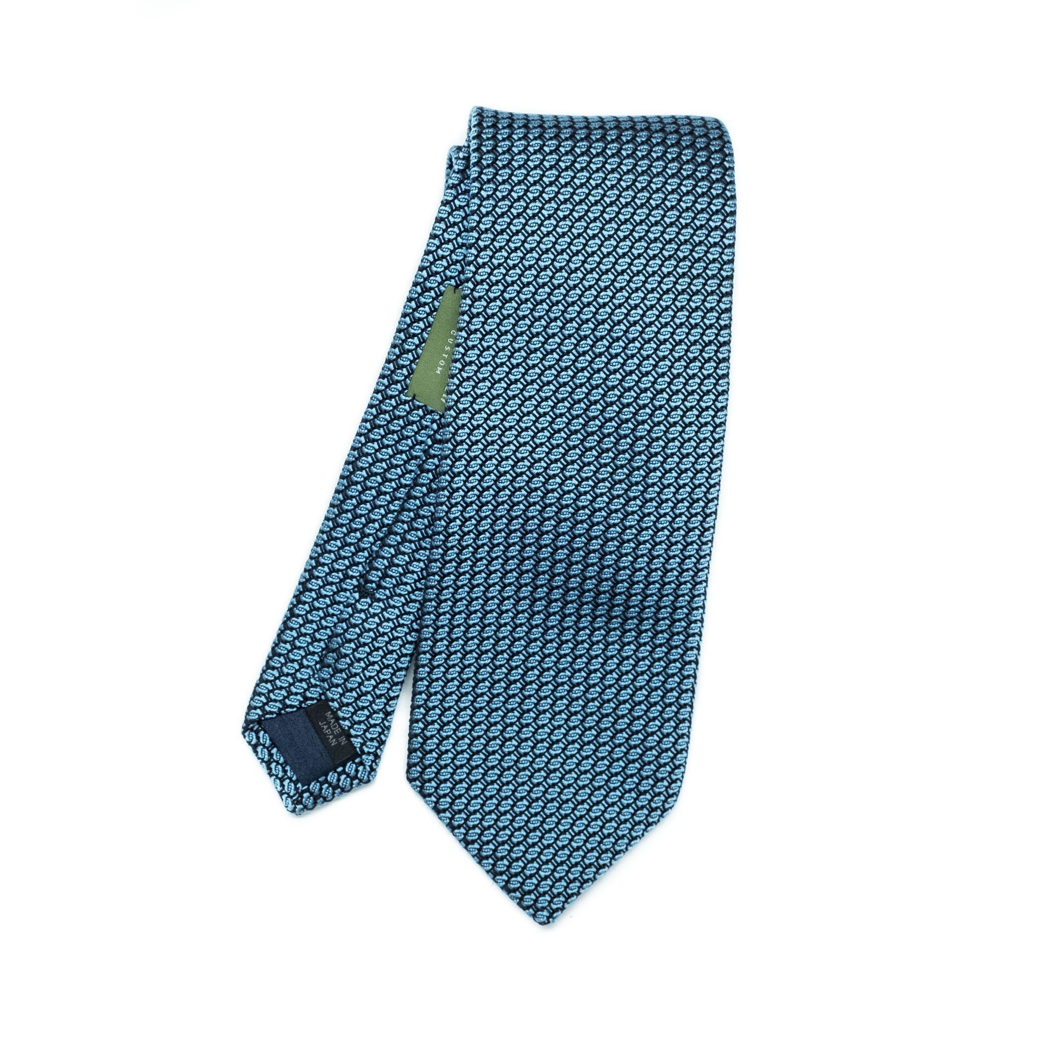 Light blue silk grenadine tie — Alan Flusser Custom
