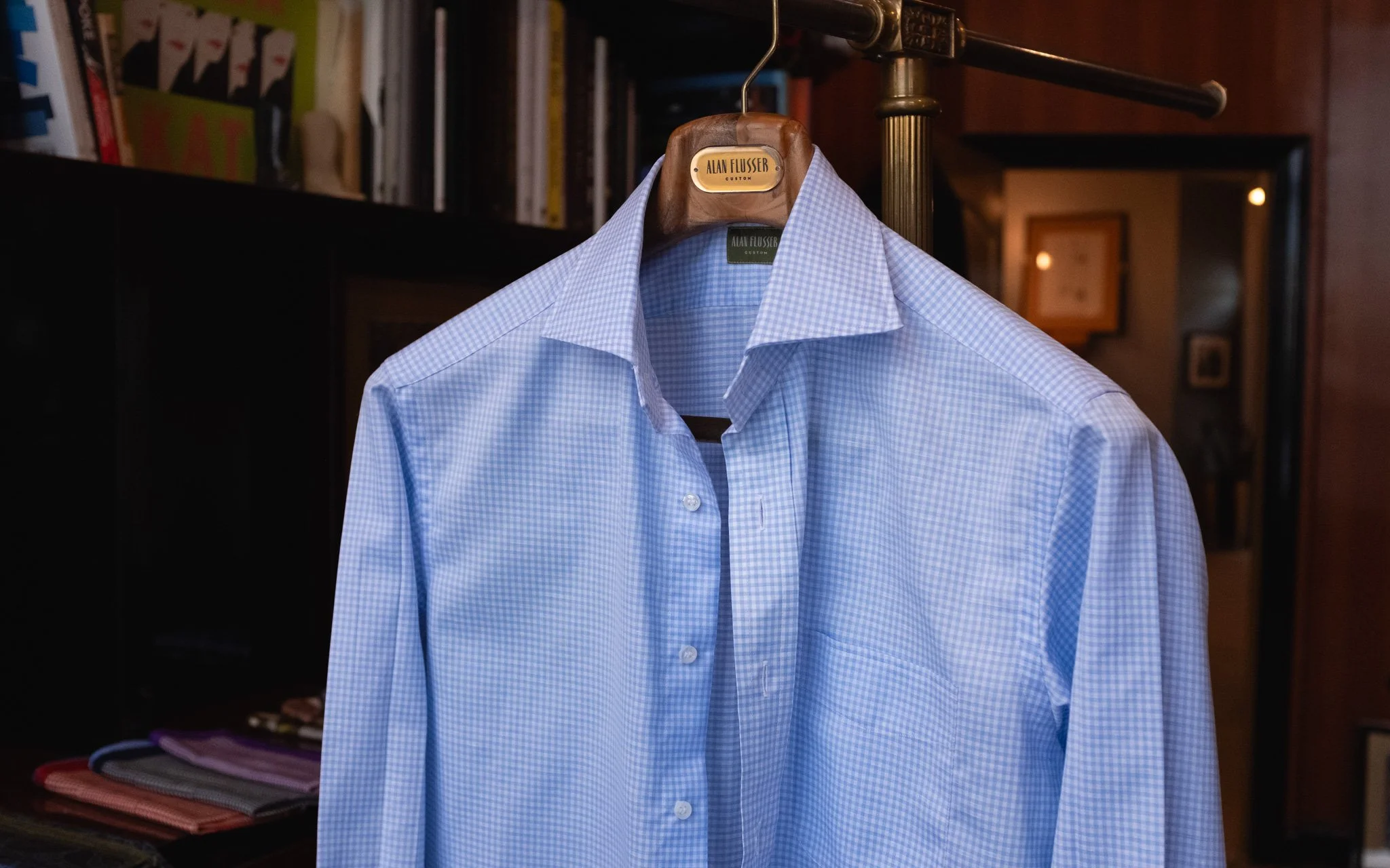 alan flusser dress shirts Alan Flusser Long Sleeve Button up Dress Shirt Men's L Cotton EUC
