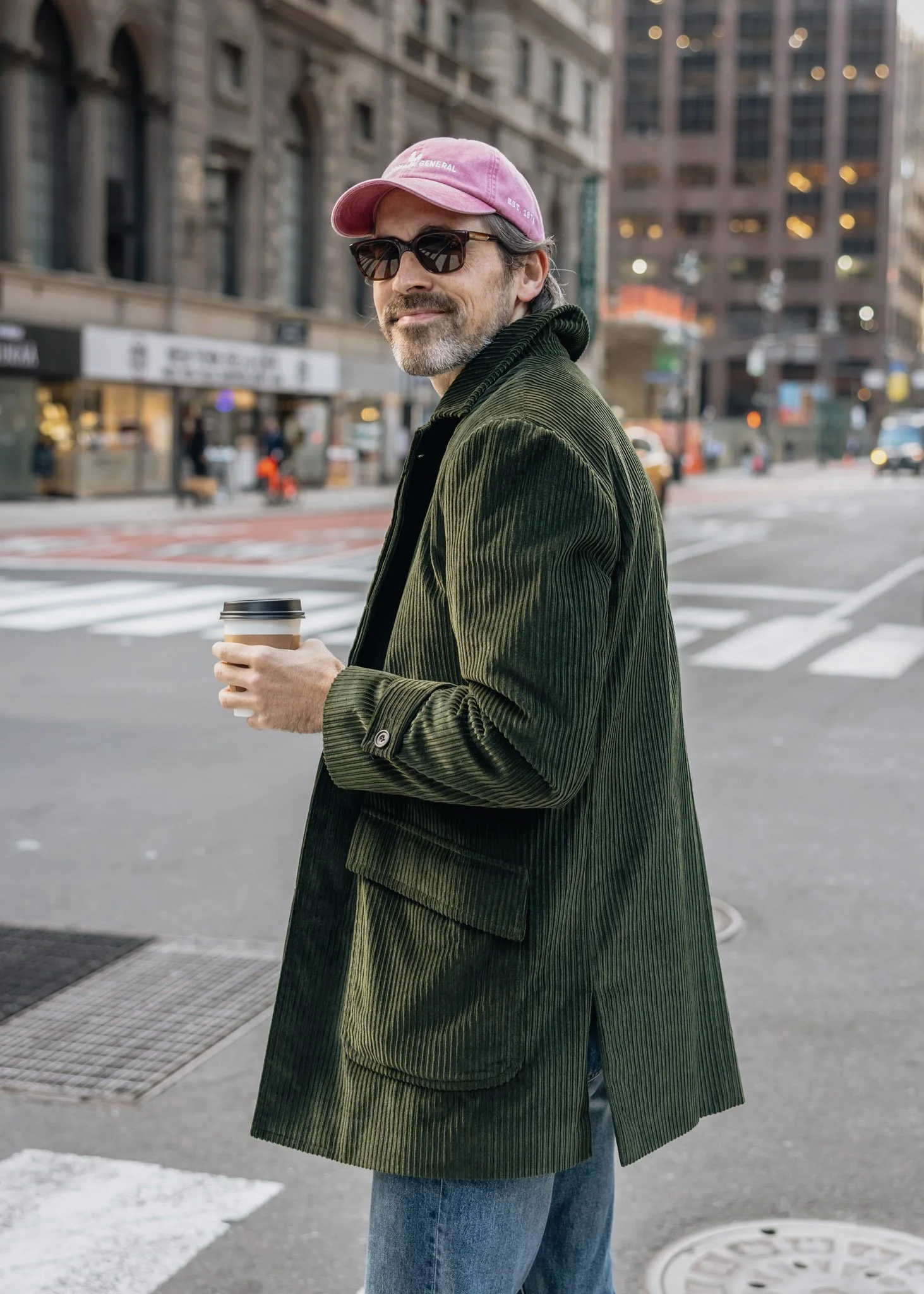Corduroy car coat