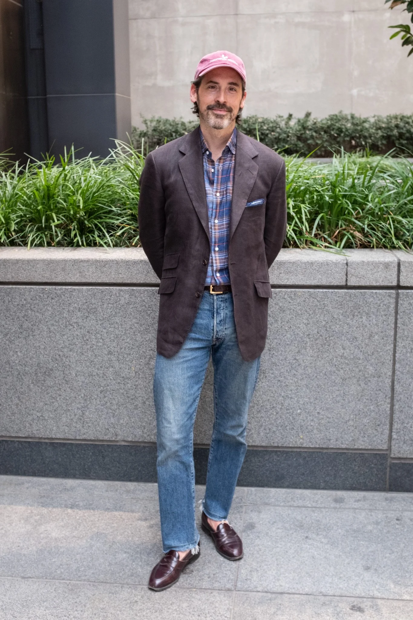 Brown linen jacket with jeans.jpg