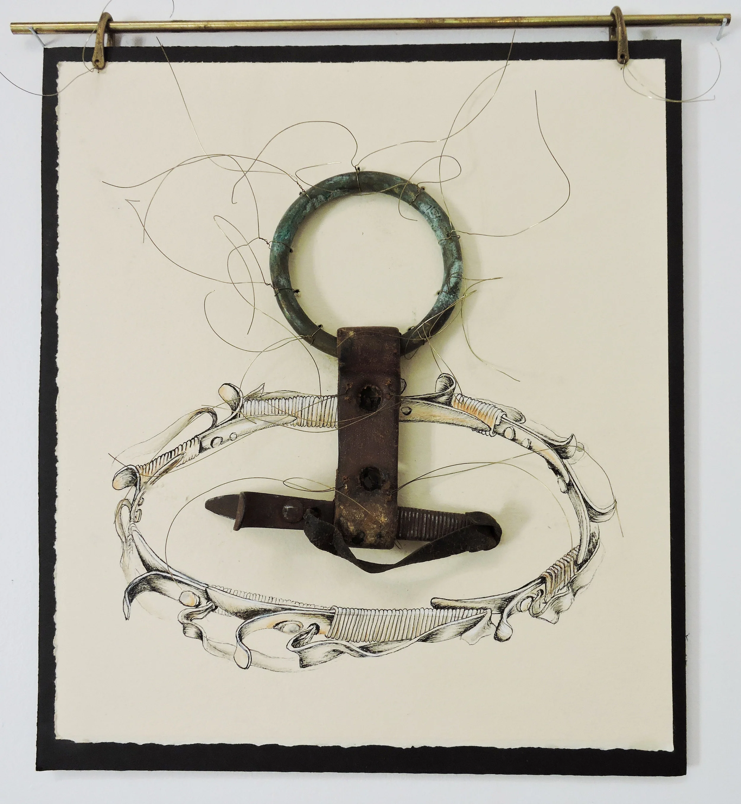 4 Tulle:Leather drawing sculpture 2016 La Grasse.jpg