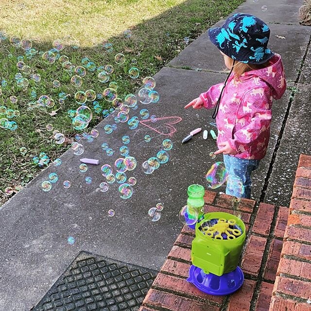 Welp, here&rsquo;s to the weirdest birthday of my life. But on the bright side, the sun is shining, and we got to try out some sidewalk chalk and our new bubble machine. And hey, it&rsquo;s National Quilting Day! Stay safe, friends. As Kentucky&rsquo