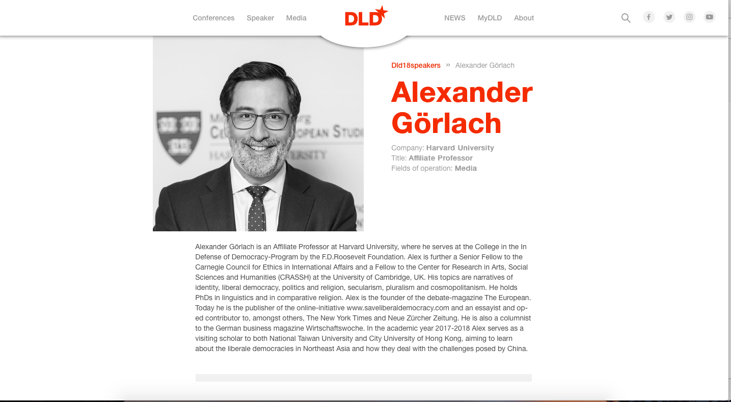 Alex on the DLD website