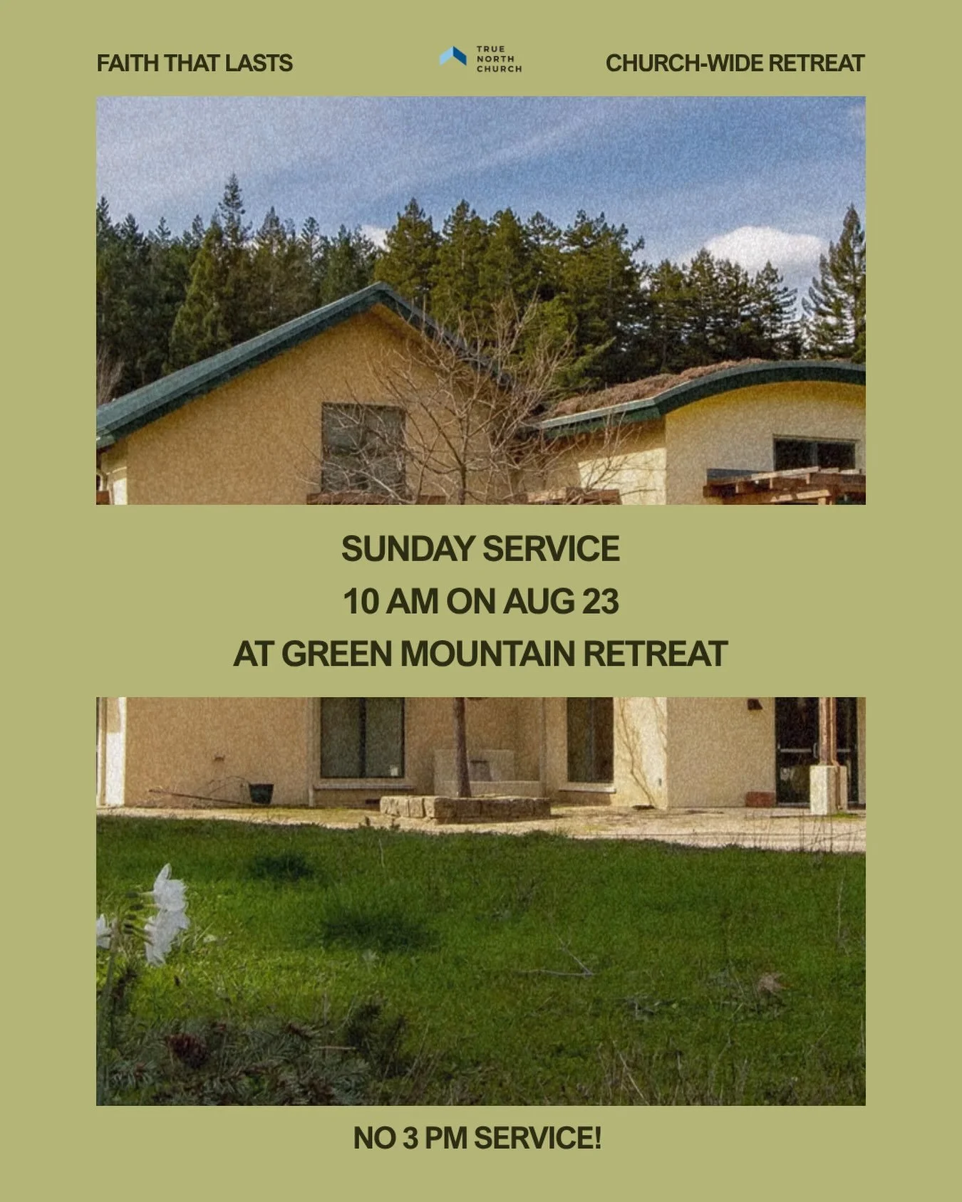 Sunday Service Reminder! 📢

This Sunday, service will be at 10 AM at Green Mountain Retreat for our church-wide retreat. 🌿

There will be no 3 PM service at Highway Church.

Not attending the retreat? You&rsquo;re still welcome to join us at the re