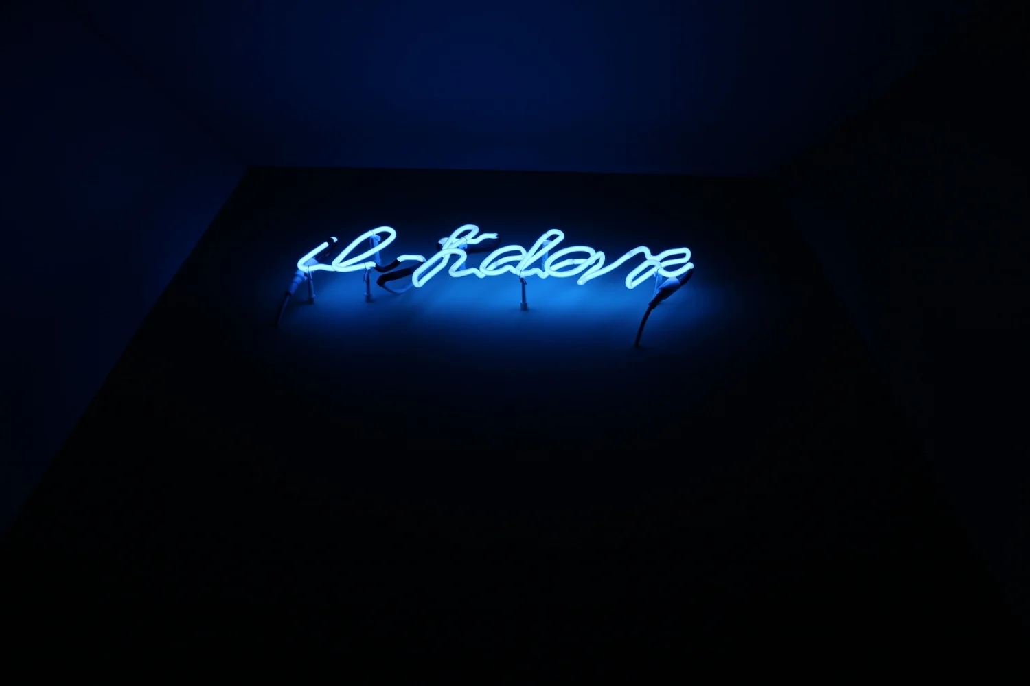   Night has fallen   t night has fallen  y 2016-17  m physical and digital neon, full HD real time video 21:9  d 60x18x4cm&nbsp;  Commissioned for the exhibition Malta - Land of Sea,&nbsp;BOZAR, Brussels.  Consisting of a physical piece and a video i