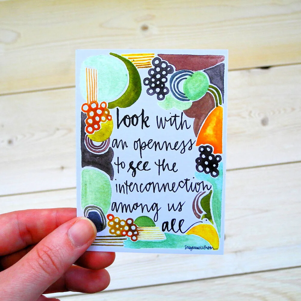look with an openness - wisdom card - 2.75 x 3.75 inches
