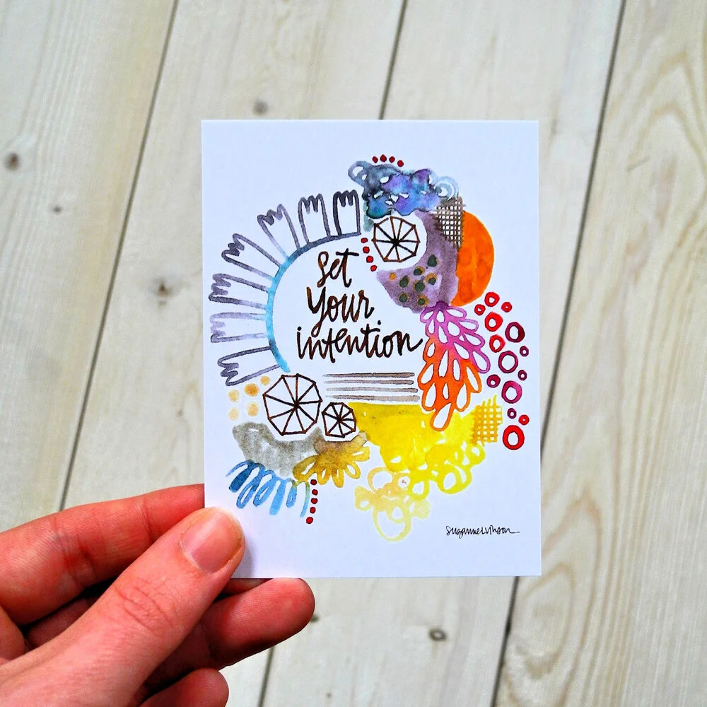 set your intention - wisdom card - 2.75 x 3.75 inches