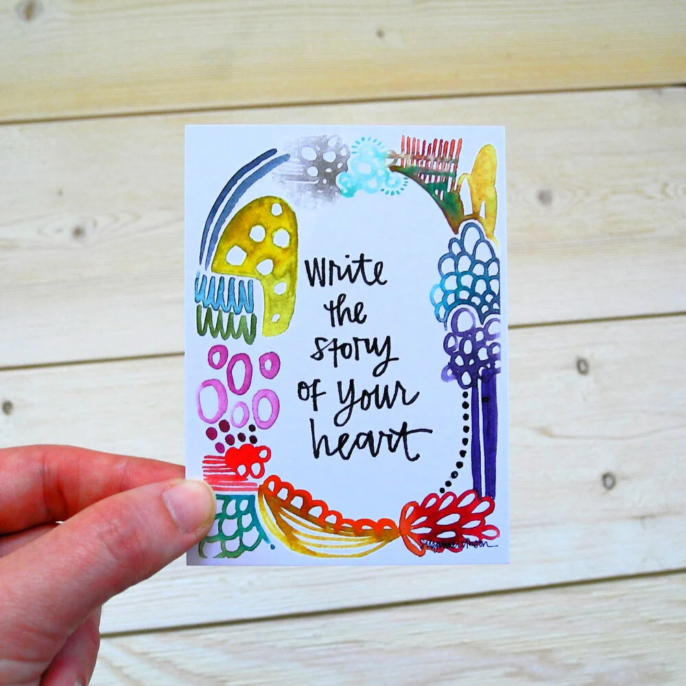 write the story of your heart - wisdom card - 2.75 x 3.75 inches