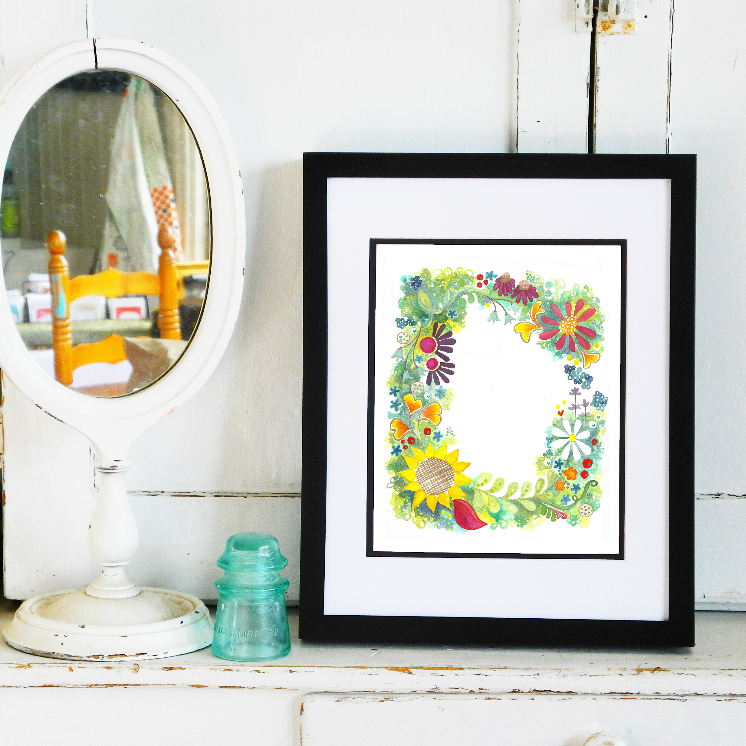 wreath - long - 8 x 10 inches - digital download