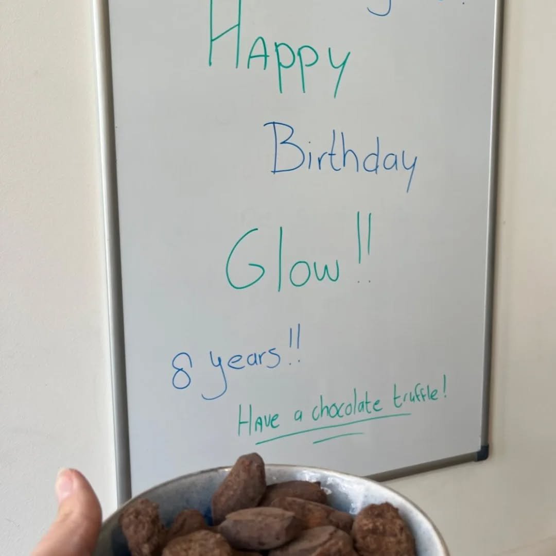 We celebrated Glow's 8th anniversary this week! The most memorable day for me this year was the first day back after being away. I immediately felt connected and comfortable. It really is a pleasure to get to know and take care of our clients. Heartf