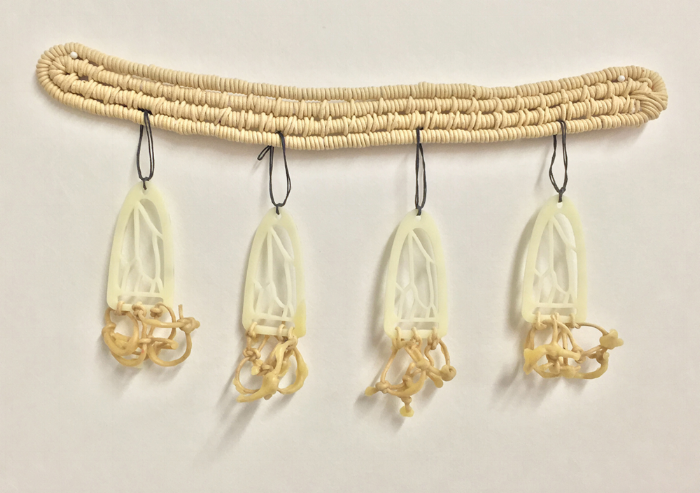 Portal Series: Wall Work/ Cotton Cord, Laser Cut Acrylic, Bees Wax/ 15 in x 18 in/ 2015