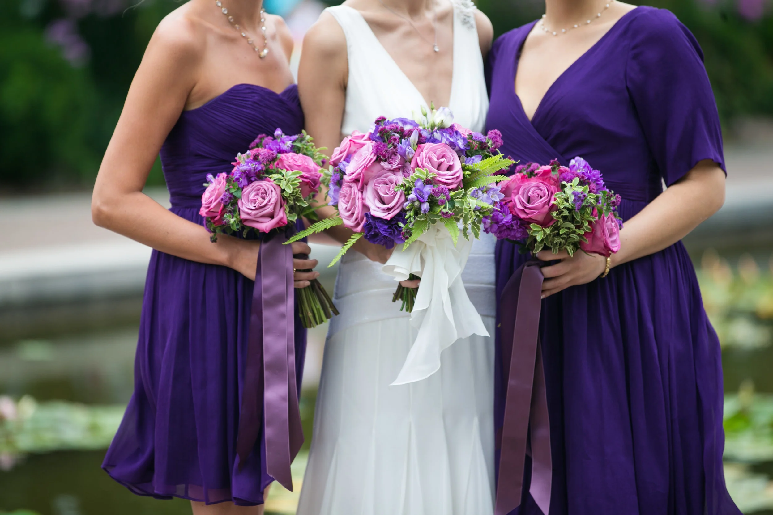 Purple bridesmaids bouquets