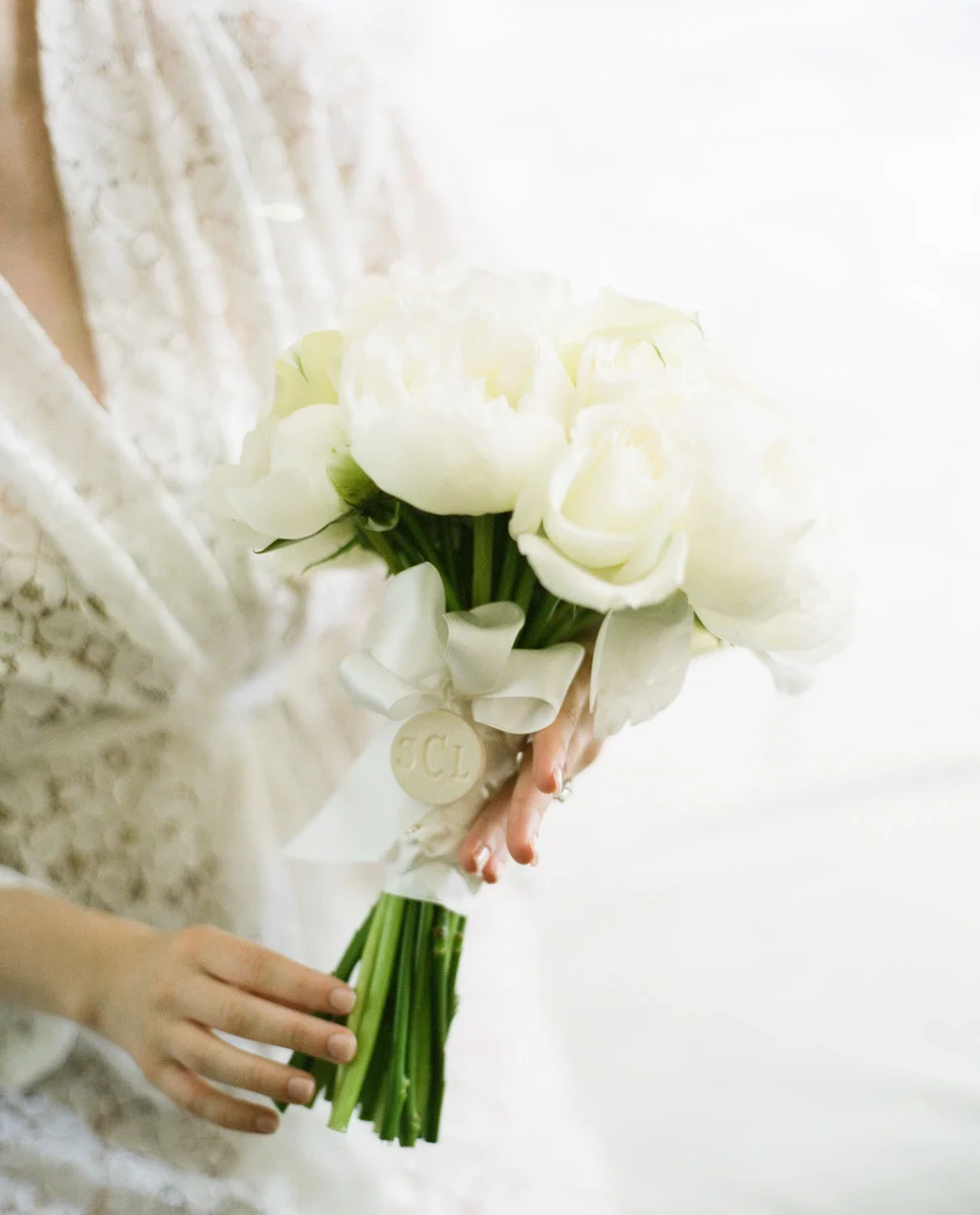 White peony bouquet