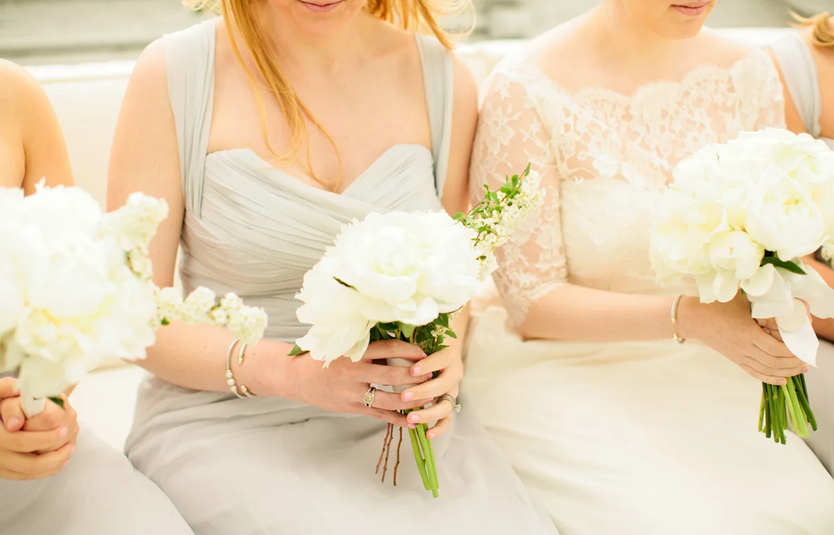 White peony bouquet