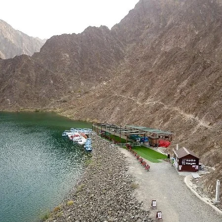 The vast lake formed by Hatta Dam and its surrounding mountains is popular among those who seek relaxation in a natural place and a new experience of practicing kayak sport in UAE. (from the Hatta Kayak website)