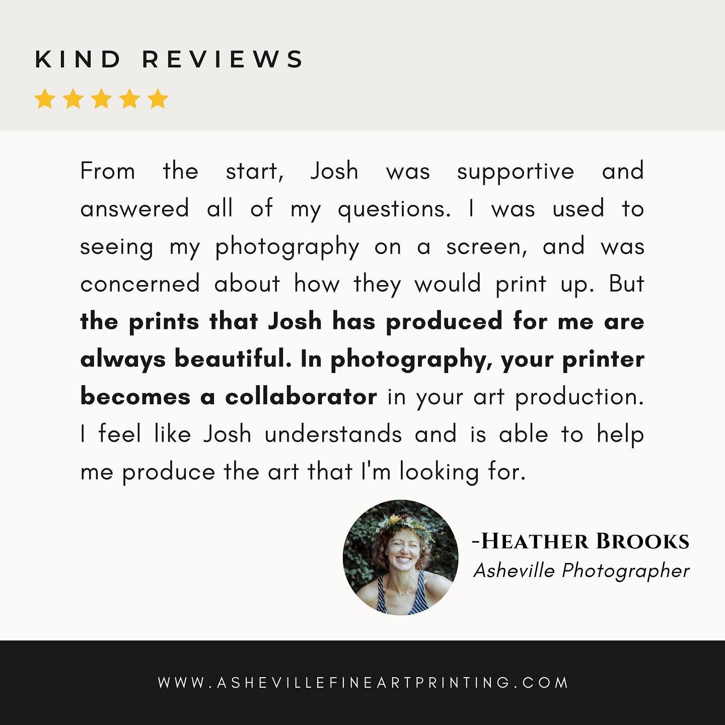 ⭐️⭐️⭐️⭐️⭐️

Yep, we here to build a collaborative relationship with our clients. Printing art is hardly ever cut and dry. It&rsquo;s part of the creative process and we are honored to be a part of it.✨ We enjoy working with you, Heather! And thanks f