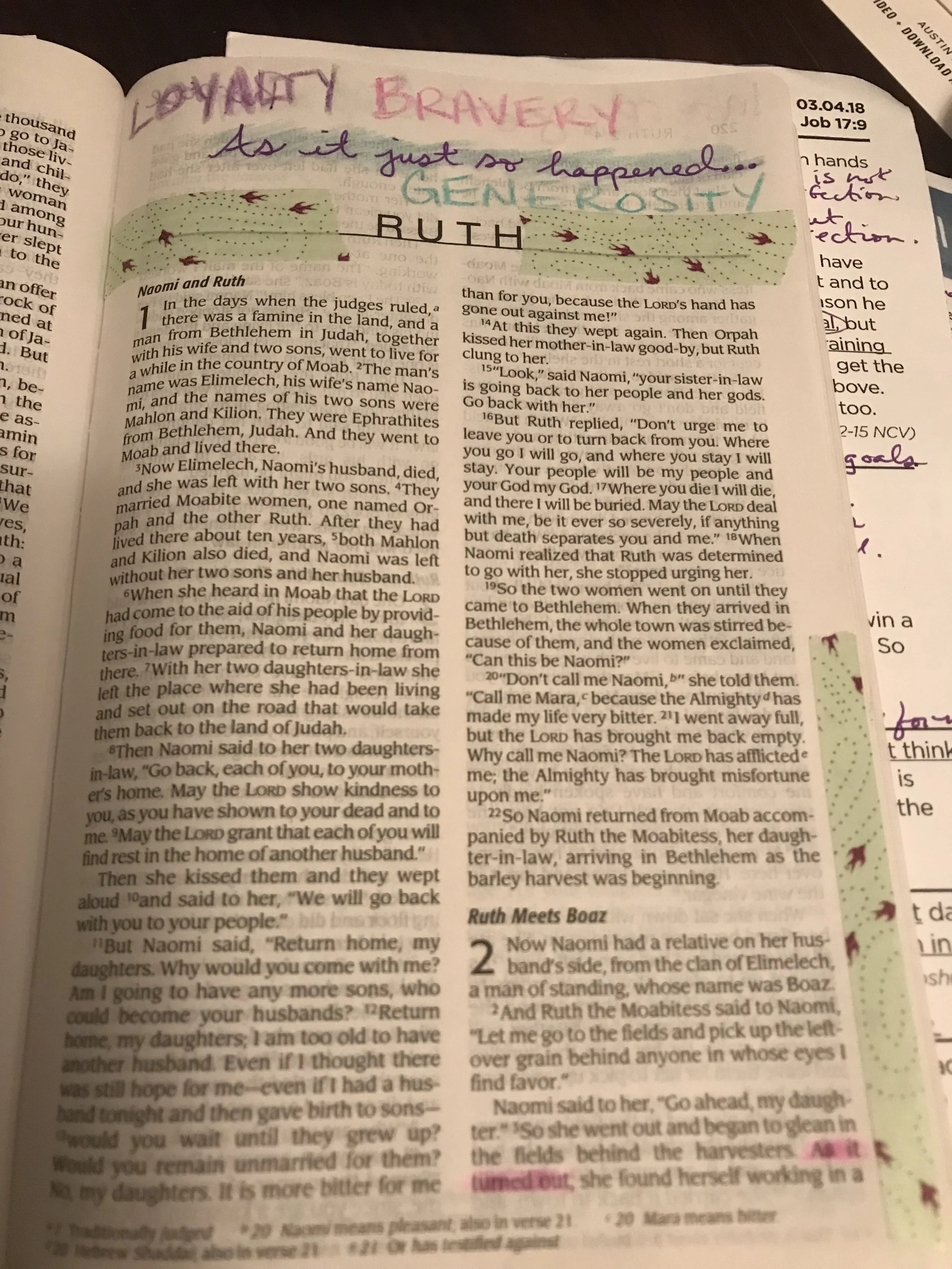 It just so happened...Reading the Bible in a Year