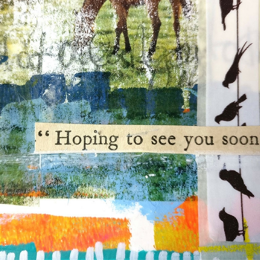  Image Transfer Collage - I'm sharing a mixed media art journal tutorial with you using packing tape to create an image transfer collage. I love to use image transfers in my art journal and working with packing tape is one of the easiest methods. Joi