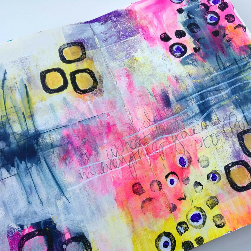  There is nothing worse than an ugly art journal page is there? When I started working in my mixed media art journal this page was the WORST but I worked through it and managed to save it! Watch me create in my video art tutorial #mixedmedia #artjour