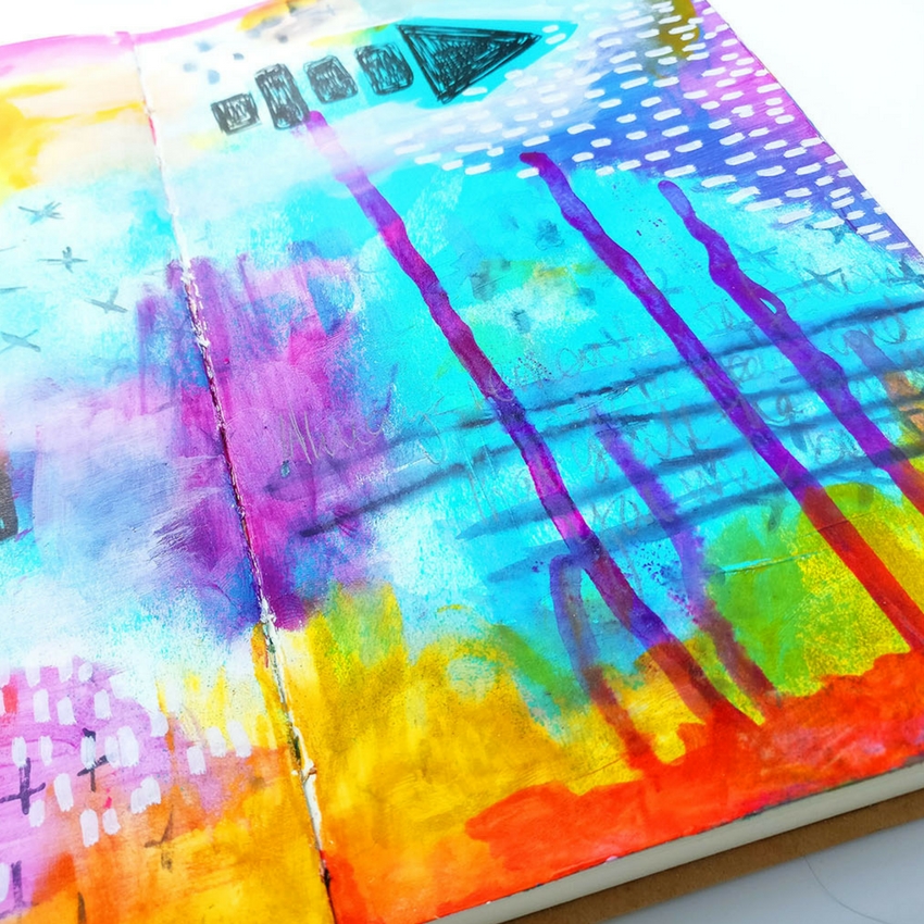  When I sit down to Art Journal it can be so easy to throw everything at it and it can be a lot of fun as well! In this Art Journal tutorial video I'm using some gorgeous ink and Roben-Marie Smith's stamps from her mixed media essentials set. #artjou