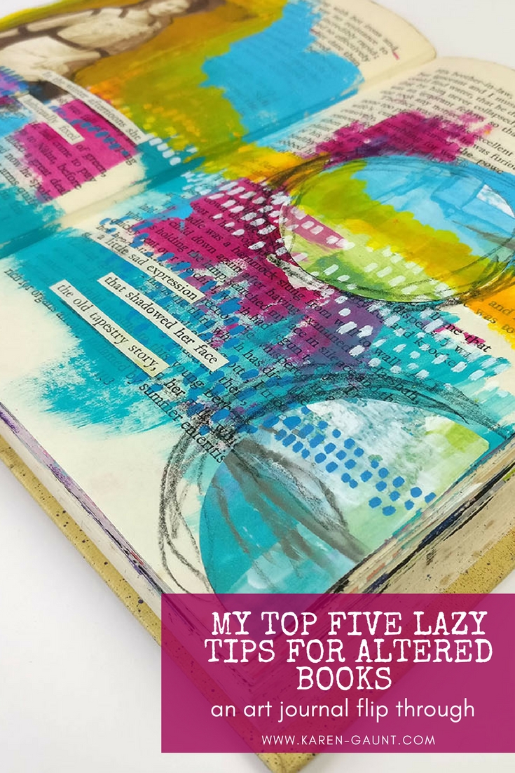 Altered Book Art Techniques | My Top Five Tips Hands up all my impatient and often lazy artists? Is it just me or does prepping things for forever just put you right off getting started? When I first looked at altered book they just seemed like so much work before you even started! Well I couldn't be doing with that so I am sharing my top five tips for working inside an altered book