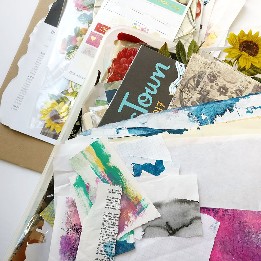  If you're anything like me you have piles and piles of bits and pieces in your art stash. I'm sharing a really simple way of to organise your paper stash and actually get it used!  Collecting these pieces is amazing but soon your paper that you coll