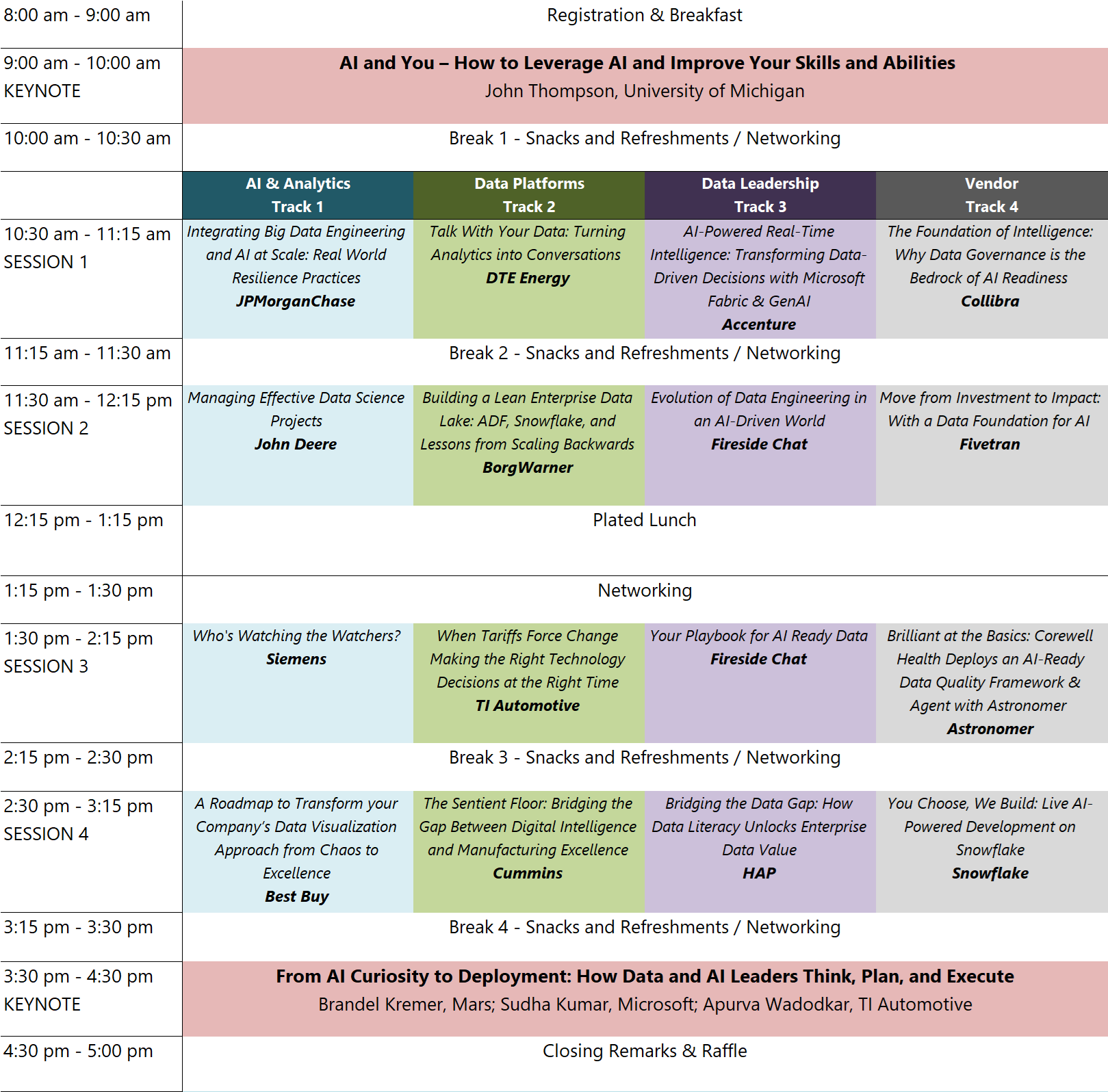 Troy GLDAA Summit-Website Agenda