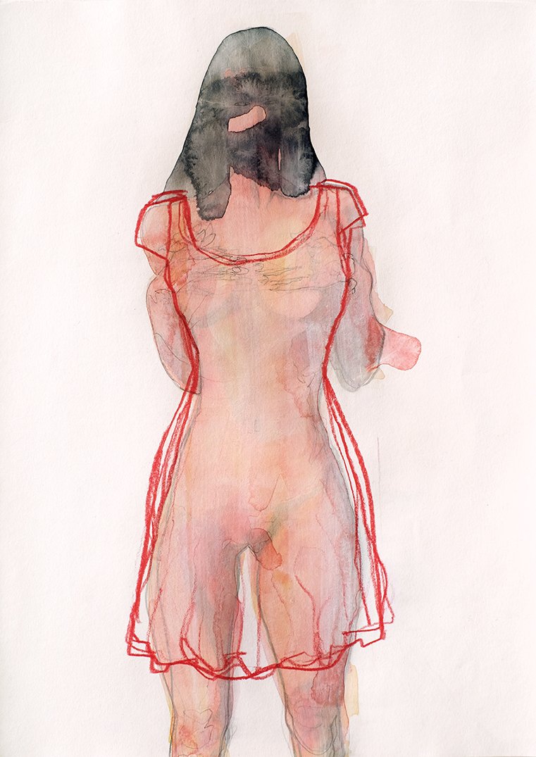 Figure Study (Red Dress)