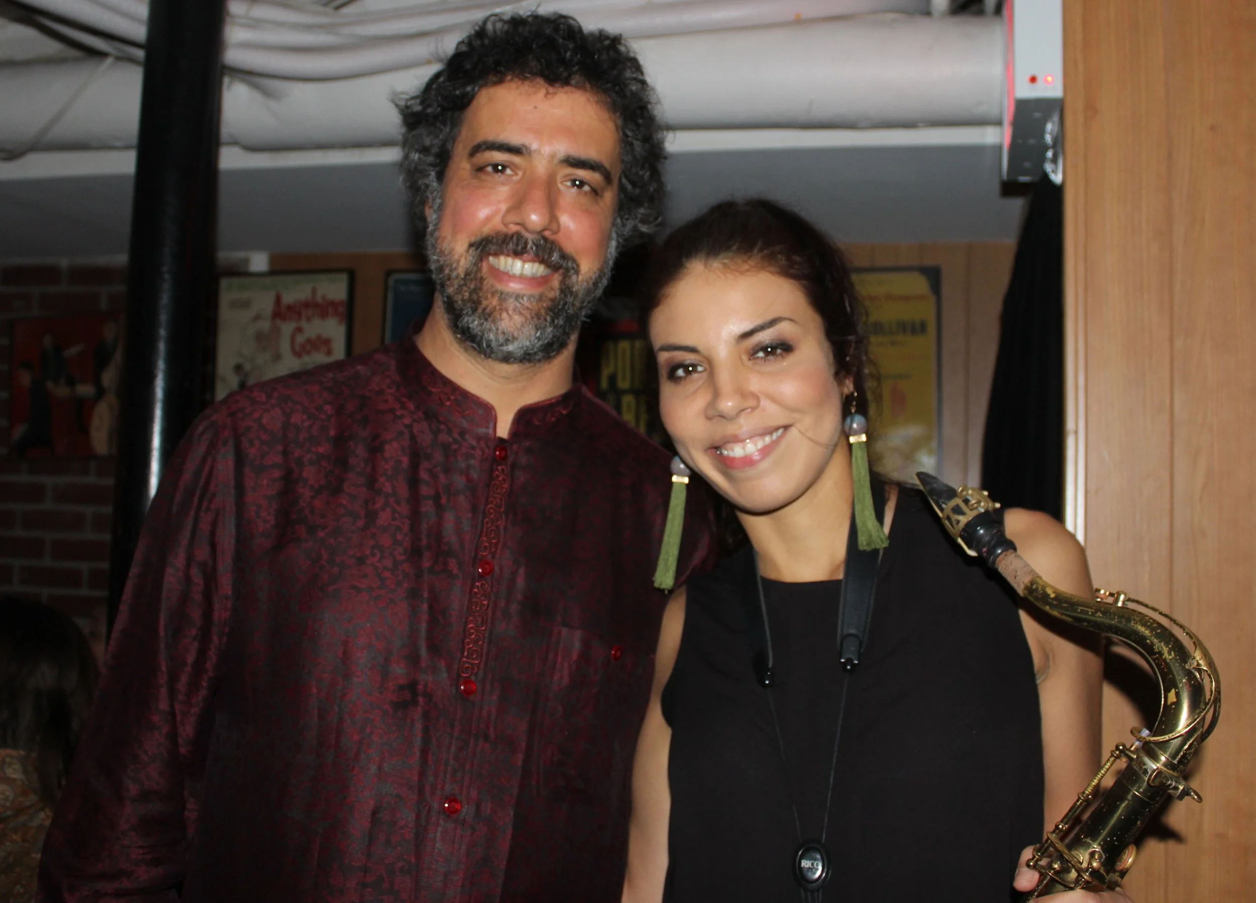 Aldana and Wilner between sets at Mezzrow. 