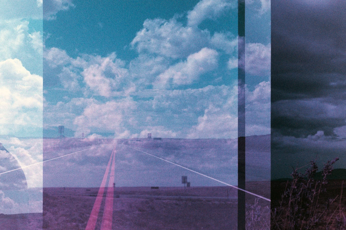 Somewhere in New Mexico September, 2016 In-camera multiple exposure, Lomochrome purple, 35mm