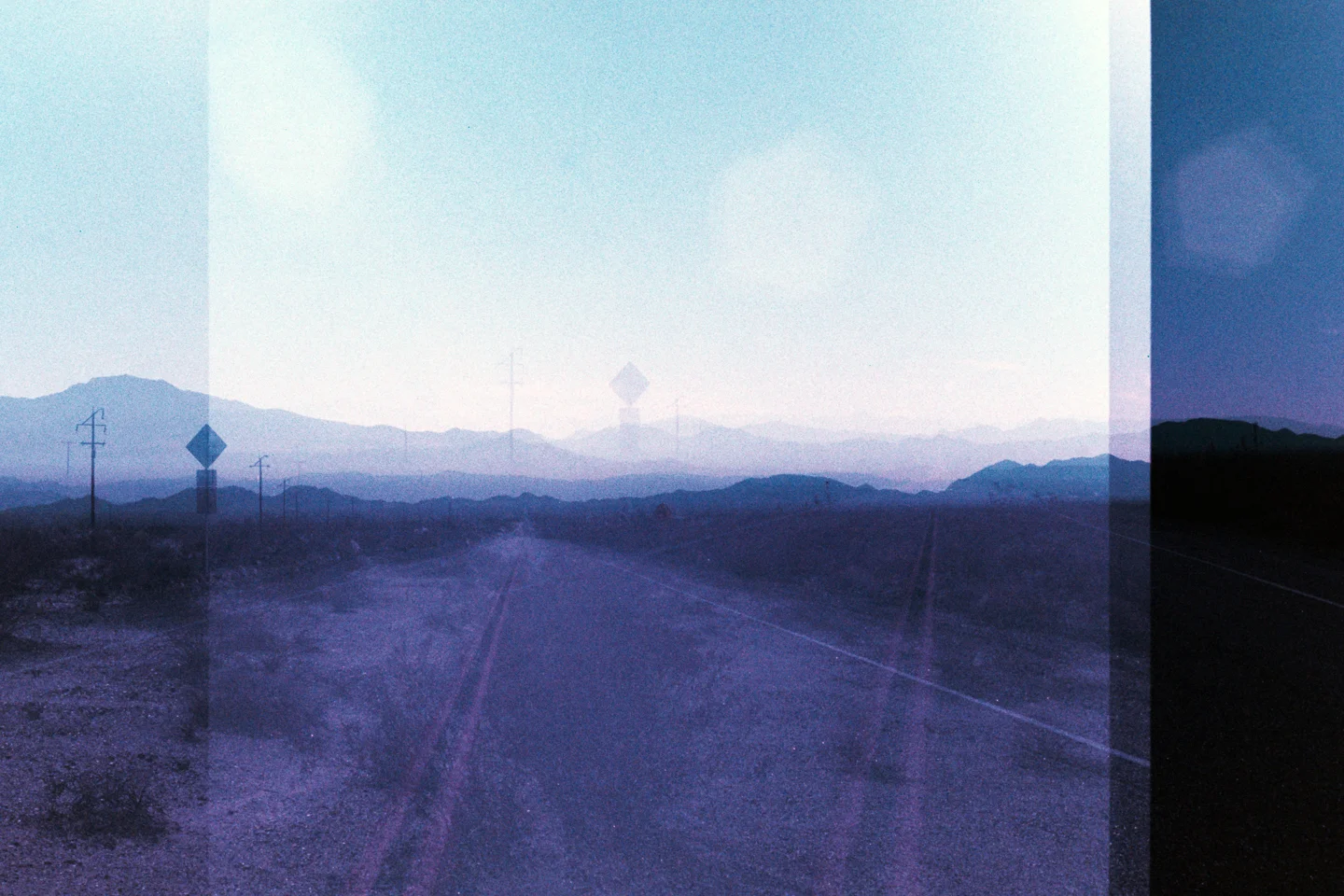 Somewhere in New Mexico September, 2016 In-camera multiple exposure, Lomochrome purple, 35mm