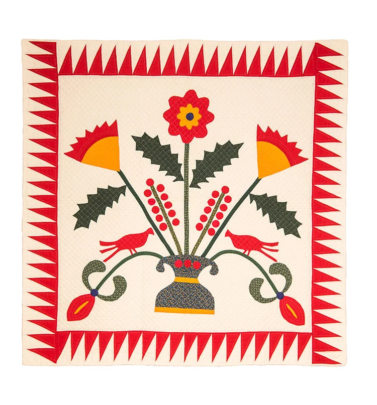 Basket with Two Red Birds.