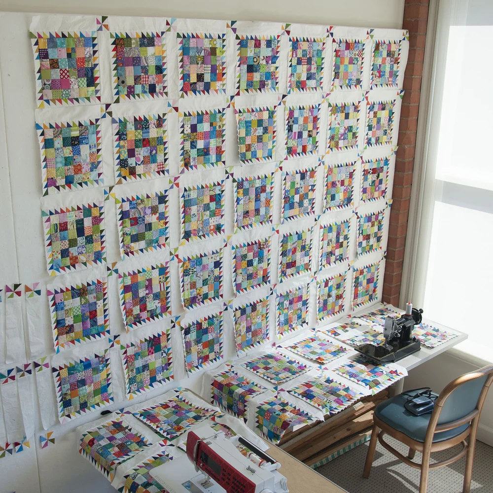 Sashing with Pinwheel Cornerstones — Lynn Carson Harris