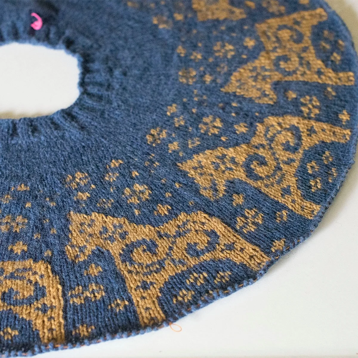 I started this sweater on our car trip last week. I had chosen a different yarn for the horses but it was thinner and didn&rsquo;t work well with the blue. I frogged the few rows I had knit and subbed in some yarn from my stash when I got home. The y